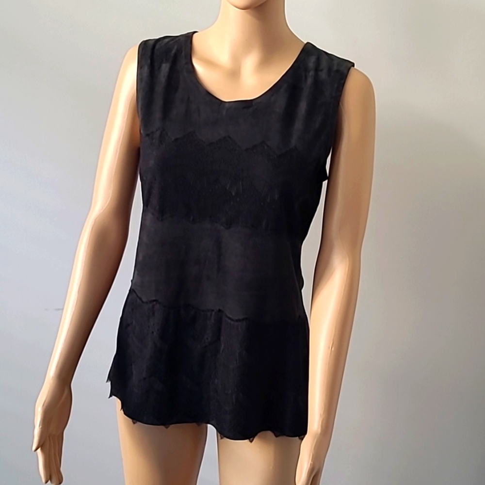 Glen Arthur Sleveless Suede Top size 8